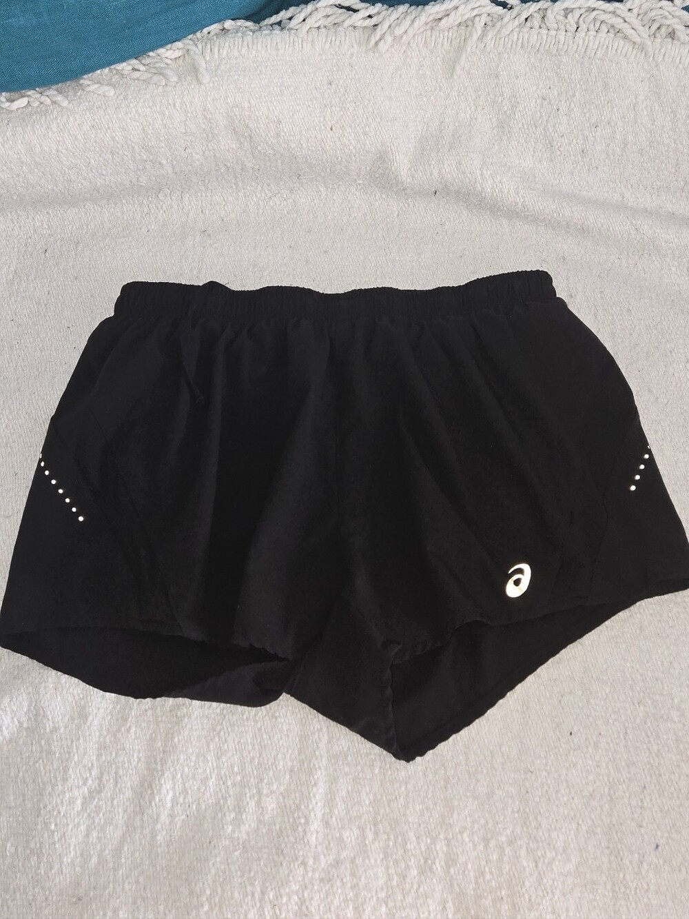 Asics Black Women's Athletic Running Shorts with Reflective Accents Size L